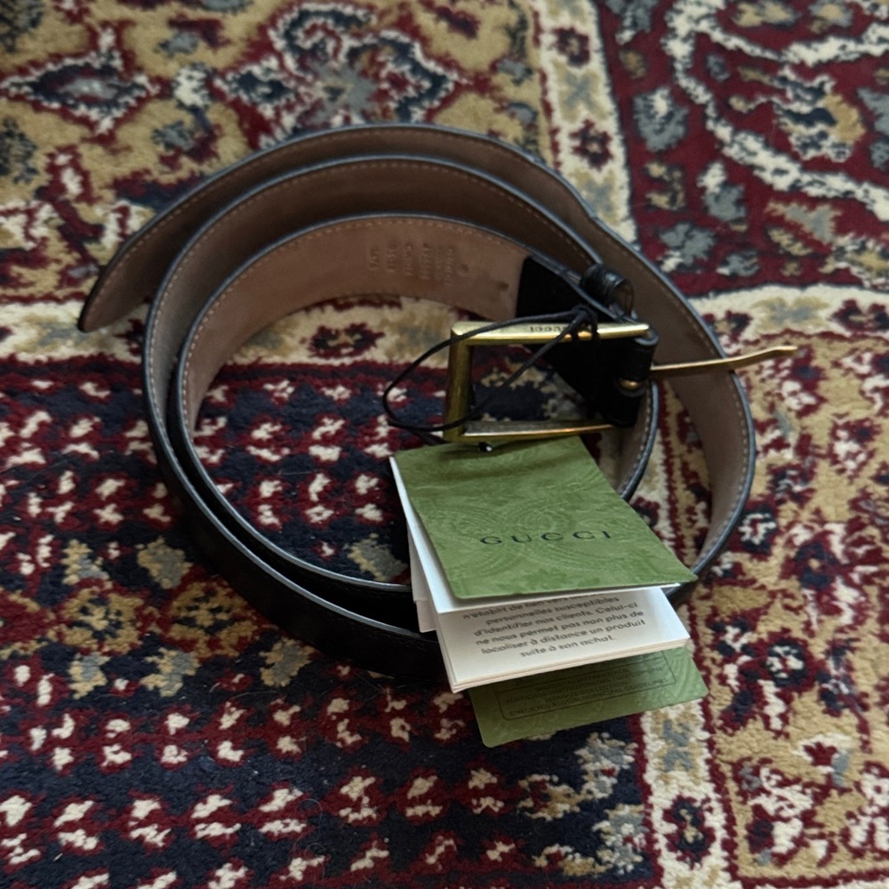 Gucci Black Leather Belt